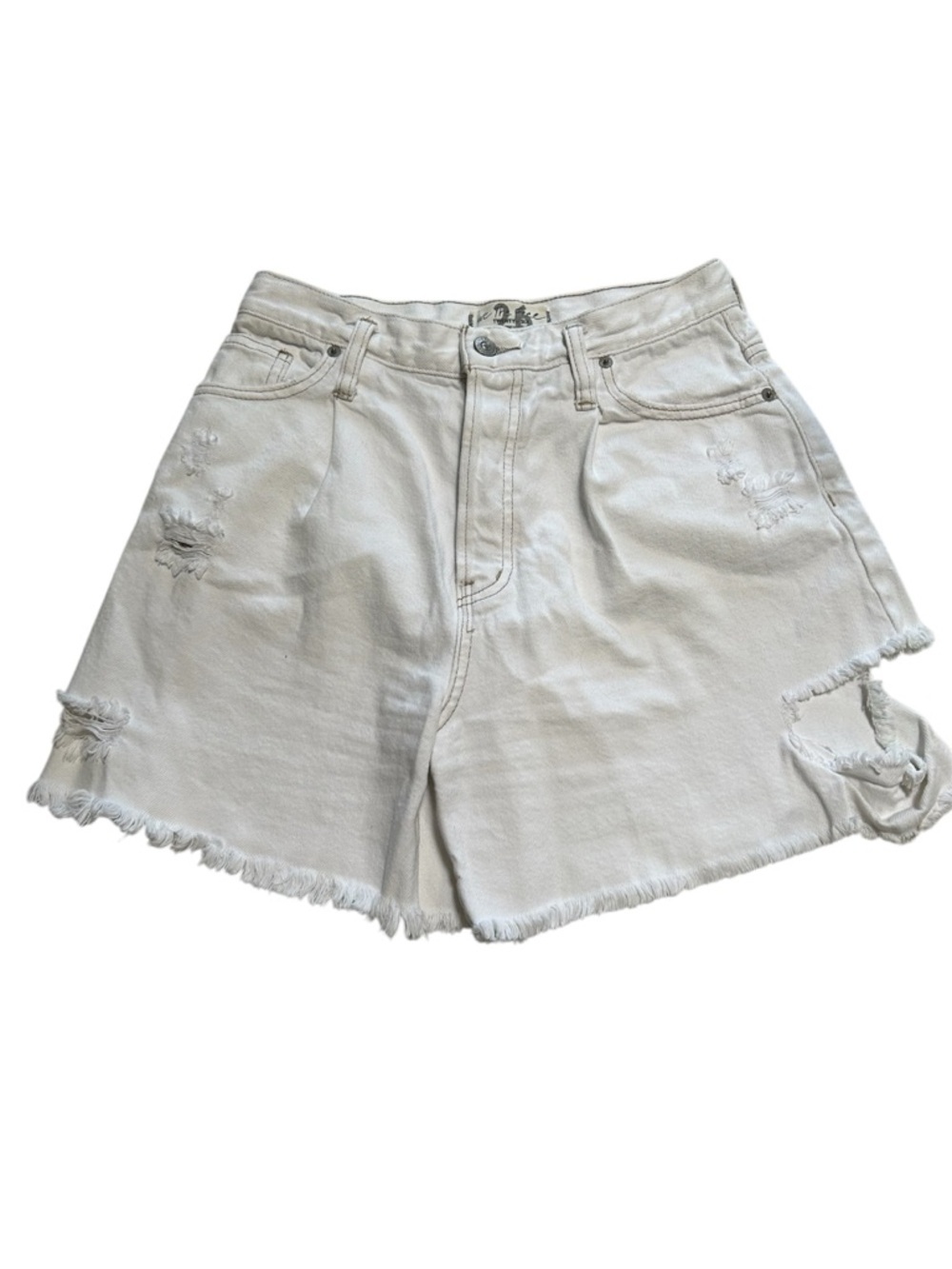 Free People We The Free High Rise Button up Cutoff Shorts